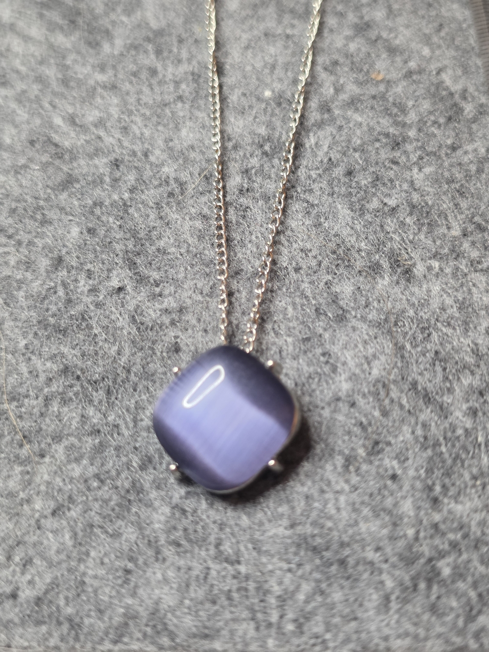 Paparazzi Women's Silver Necklace and Earrings Set - Purple Pendant B15